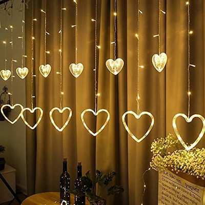 Yey 138 LEDs 2.49 m Gold Steady Heart Rice Lights(Pack of 1)