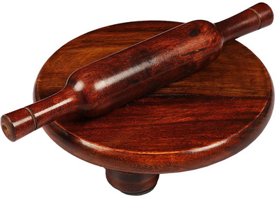 COZYEXPORTS Premium beautiful Quality Sheesham Wooden Chakla Belan Set/Rolling Pin/Roti Maker/phulka Maker/chapati Maker for Home and Kitchen ( Pack of-1) Rolling Pin & Board(Brown, Pack of 1)