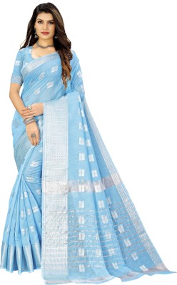 het designer studio Woven Banarasi Jacquard, Art Silk Saree(Light Blue)