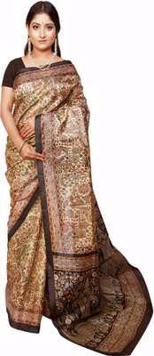 Fashionvibes Printed Daily Wear Tussar Silk Saree(Multicolor)