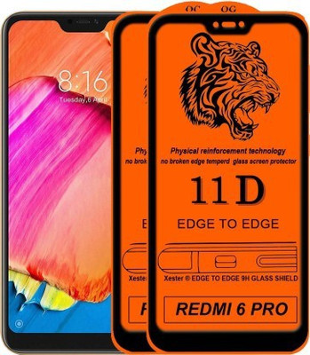 FIRSTFLIX Edge To Edge Tempered Glass for Mi Redmi 6 pro(Pack of 2)