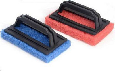 mega shine Tile Cleaning Multipurpose Scrubber Fast Clean Elite Brush with Handle Scrub Pad Scrub Sponge Scrub Pad(Regular, Pack of 2)