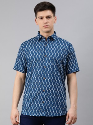 MILLENNIAL MEN Men Printed Casual Blue Shirt