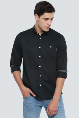 LOUIS PHILIPPE Men Solid Casual Black Shirt