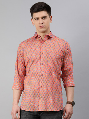 MILLENNIAL MEN Men Printed Casual Pink Shirt