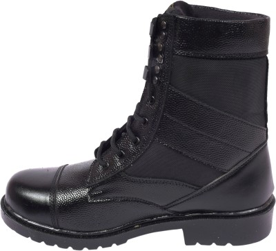 Para Commando LEATHER COMBAT ARMY BOOT SHOES FOR MEN / ARMY /COMBAT BOOTS /DMS SHOES Boots For Men(Black)
