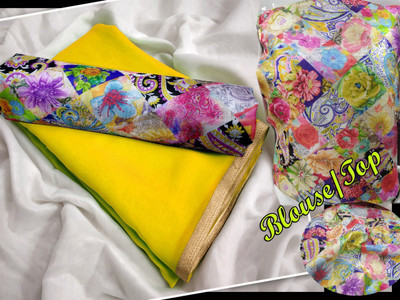 Sareez House Printed Bollywood Chiffon Saree(Yellow)