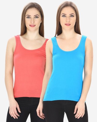 FBAR Casual Solid Women Red, Blue Top