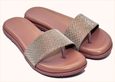 R N COLLECTION Women Slides(Pink , 8)