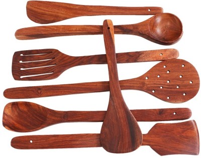 Flipkart SmartBuy Wooden Non-Stick Serving and Cooking Spoon Kitchen Tools Utensil set of 7 Wooden Spatula(Pack of 7)