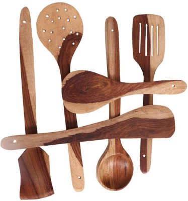 Flipkart SmartBuy Handmade Wooden Cooking Spoons and Serving Spoon Set Wooden Spatula(Pack of 6)