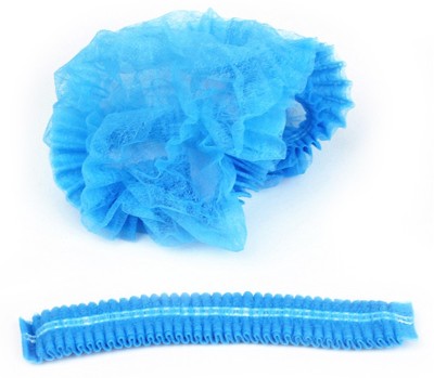 C-Cure Disposable Stretchable Caps Blue Non Woven Bouffant Caps/Surgical Caps/Cooking Caps Surgical Head Cap(Disposable)