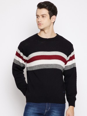 DUKE Self Design, Colorblock Round Neck Casual Men Multicolor Sweater