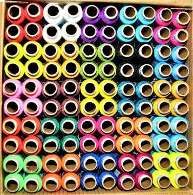 WHITE POPCORN MULTICOLOR Thread(150 m Pack of100)