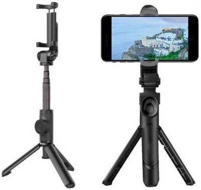 RECTITUDE XT-02 3 in 1 Bluetooth Selfie Stick Tripod Remote Handheld Monopod Tripod(Black, Supports Up to 400 g)