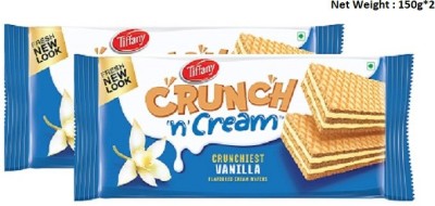 Tiffany Crunch n Cream Wafer -Vanilla Flavour - 150 g (Pack of 2)(Imported) Waffles(2 x 150 g)