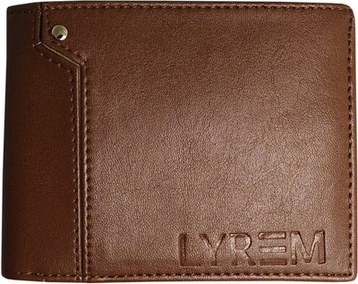 LYREM Men Tan Artificial Leather Wallet(3 Card Slots)