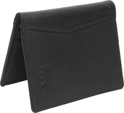 DCENT KRAFT Men & Women Casual Black Genuine Leather Wallet(6 Card Slots)