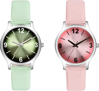 SPLAZOS New Formal Shad-color Design Dial And Genuine Leather Strap Analog Watch  - For Girls