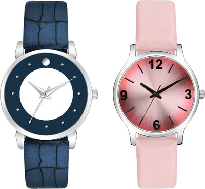 SPLAZOS New Formal Double Color Dial And Genuine Leather Strap Analog Watch  - For Girls