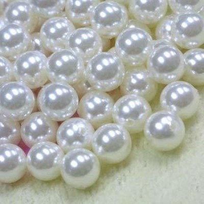 ASIAN HOBBY CRAFTS Plastic Pearl Beads for Beading DIY Jewellery Making :Size 6mm : Pack of 200g - Cream