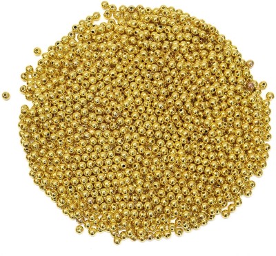 ASIAN HOBBY CRAFTS Golden Shining Beads Size 6mm Round Pack of 200gram