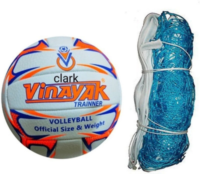 clark orange mashine with blue volleyball net Volleyball Kit
