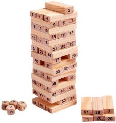 wonder digital 54Pcs Jenga Blocks tumbling tower Kids Educational Learning Toy Stacking Wooden Building Blocks(Multicolor)