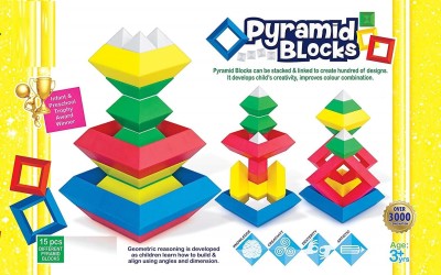 ARNIYAVALA Pyramid Blocks for Kids. Help Your Child Develop Imagination and Cognitive Skills.(Multicolor)