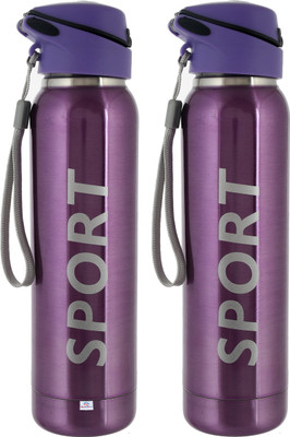 Heart Home 500 ml Steel Bottle(Pack of 2, Purple)