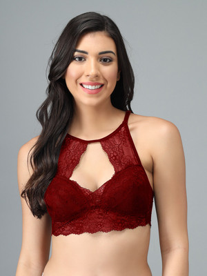 Right Size Women T-Shirt Heavily Padded Bra(Maroon)