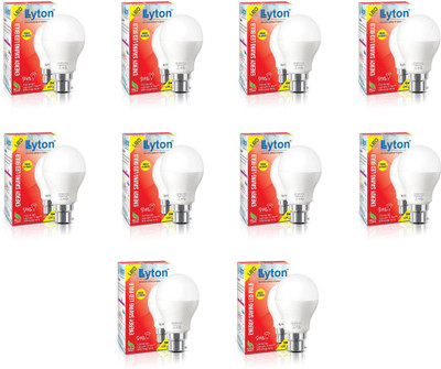 Lyton 9 W Basic Round B22 LED Bulb(White, Pack of 10)