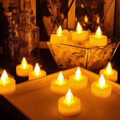 TruCraft Electric LED Tea Light Candles Candle(Yellow, Pack of 24)
