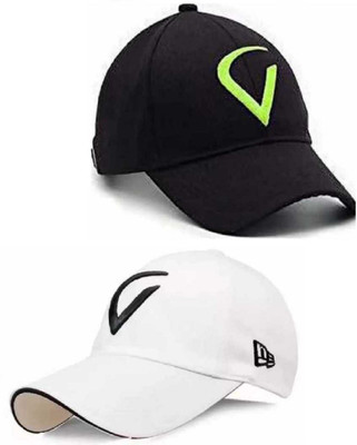 TRUDIX Solid, Self Design, Embroidered Sports/Regular Cap Cap(Pack of 2)