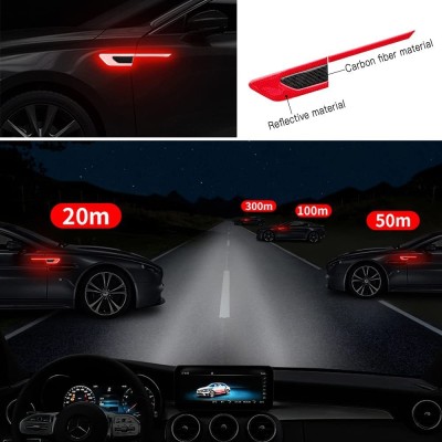 Golden Sparrow Car Reflective Sticker Stick-On Red Warning Safety Reflector Strips Universal Car Red Red Reflective Warning Sticker 4636 30 mm x 1 m RED Reflective Tape(Pack of 2)