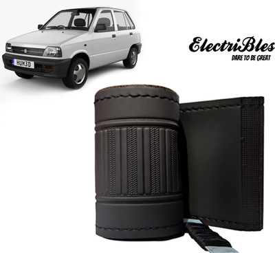 ELECTRIBLES Hand Stiched Steering Cover For Maruti Zen(Black, Leatherite)