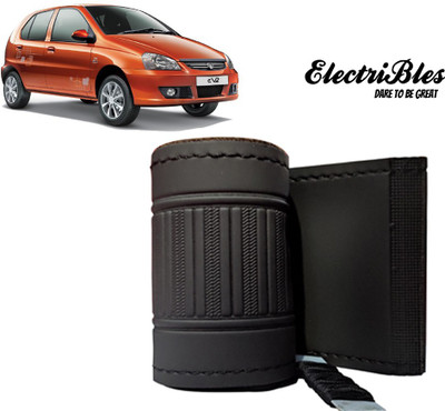 ELECTRIBLES Hand Stiched Steering Cover For Tata Indica(Black, Leatherite)