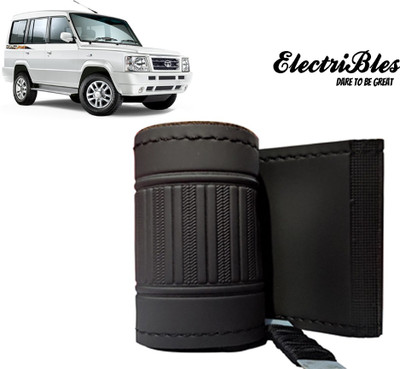 ELECTRIBLES Hand Stiched Steering Cover For Tata Sumo(Black, Leatherite)