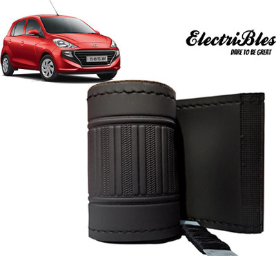 ELECTRIBLES Hand Stiched Steering Cover For Hyundai Santro(Black, Leatherite)