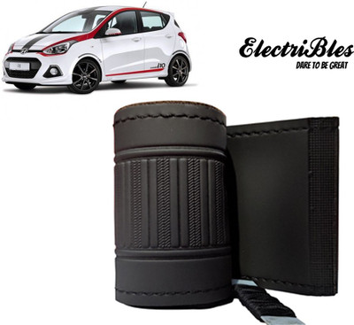 ELECTRIBLES Hand Stiched Steering Cover For Hyundai Grand i10(Black, Leatherite)