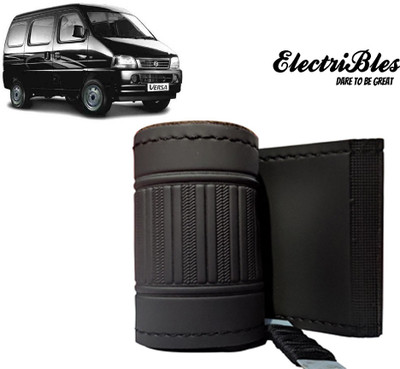 ELECTRIBLES Hand Stiched Steering Cover For Maruti Versa(Black, Leatherite)