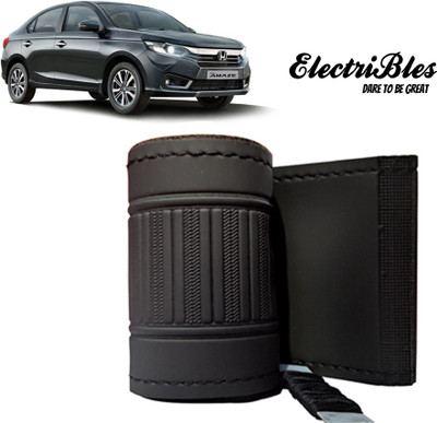ELECTRIBLES Hand Stiched Steering Cover For Honda Amaze(Black, Leatherite)