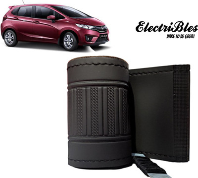 ELECTRIBLES Hand Stiched Steering Cover For Honda Jazz(Black, Leatherite)