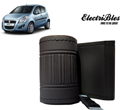 ELECTRIBLES Hand Stiched Steering Cover For Maruti Ritz(Black, Leatherite)