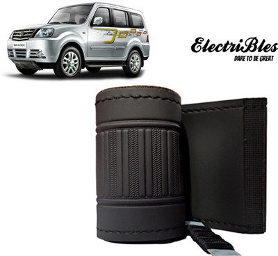 ELECTRIBLES Hand Stiched Steering Cover For Tata Sumo Grande(Black, Leatherite)