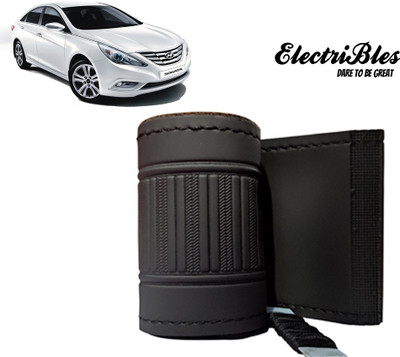 ELECTRIBLES Hand Stiched Steering Cover For Hyundai Sonata(Black, Leatherite)