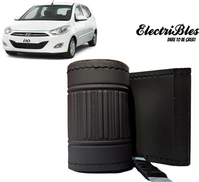 ELECTRIBLES Hand Stiched Steering Cover For Hyundai i10(Black, Leatherite)