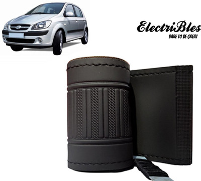 ELECTRIBLES Hand Stiched Steering Cover For Hyundai Getz(Black, Leatherite)