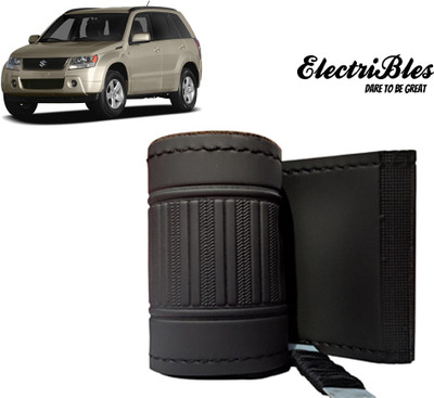 ELECTRIBLES Hand Stiched Steering Cover For Maruti Grand Vitara(Black, Leatherite)