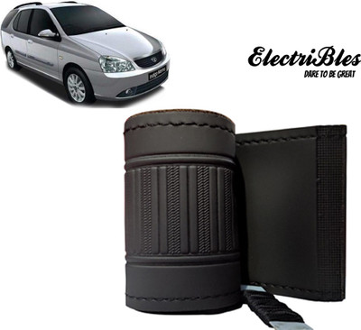 ELECTRIBLES Hand Stiched Steering Cover For Tata Indigo Marina(Black, Leatherite)